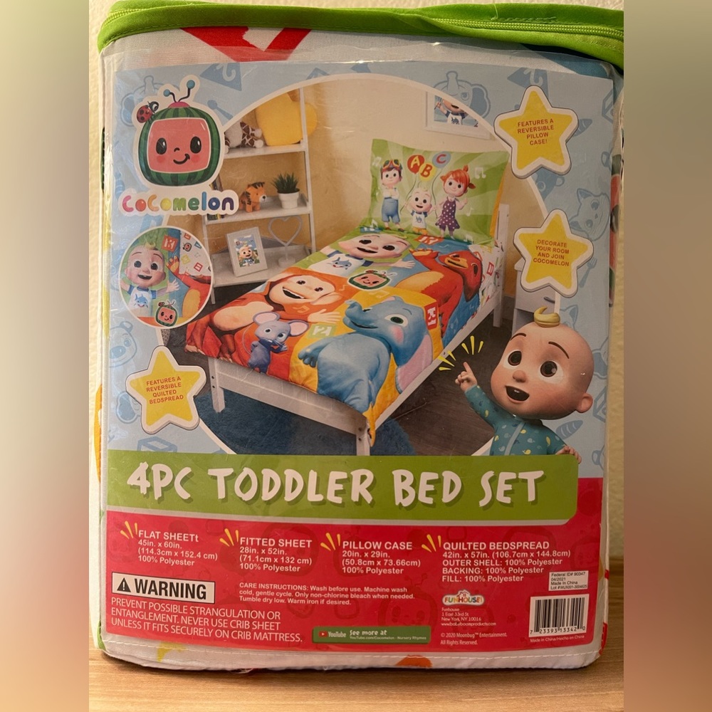 *NWT* Cocomelon 4PC Toddler Bed Set